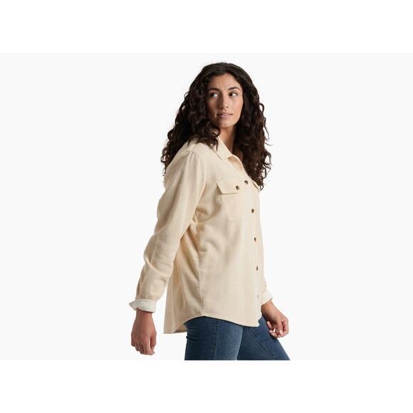 Kuhl Tallula Cord Button Up Shirt in "Sea Salt" Cream Style 8244 Size XL - Picture 3 of 14